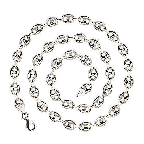 925 Silberkette: Bohnenkette Silber 8.5mm 65cm - BK-8.5-65 von Jewelry Aurum