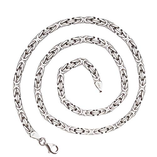 925 Silberkette: Königskette Silber rhodiniert 6mm und 65cm - KKRH-60-65 von Jewelry Aurum