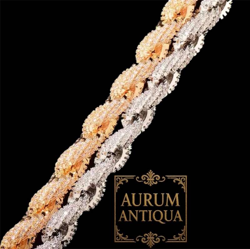 Goldseil Kette/Armband - 8 Mm Iced Out Zirkonia von AurumAntiquaM
