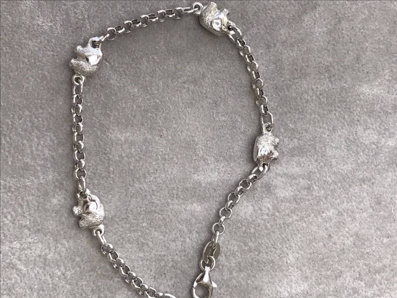 Armband Aus 18 Karat Weißgold Mit Elefanten von AurumGioielli