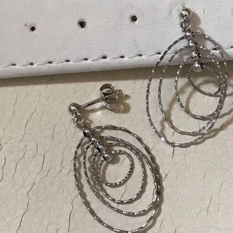 Hängeohrringe Aus 18 K Weißgold von AurumGioielli