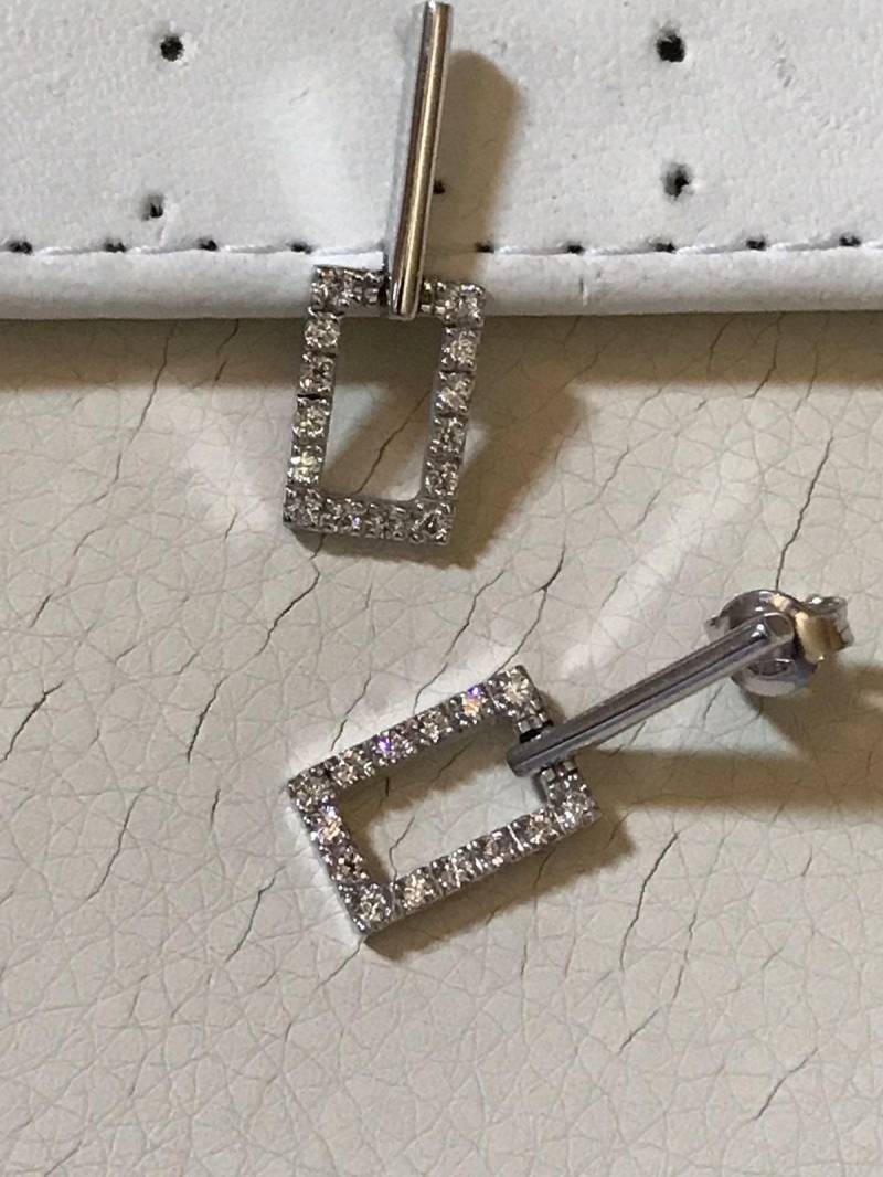 Ohrhänger Aus 18 Karat Weißgold Mit Swarovski von AurumGioielli