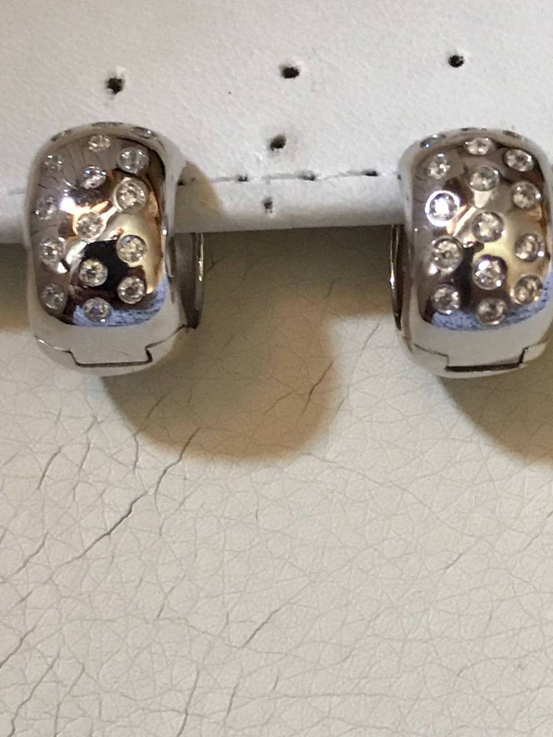 Ohrstecker Aus 18 Karat Weißgold Mit Swarovski von AurumGioielli