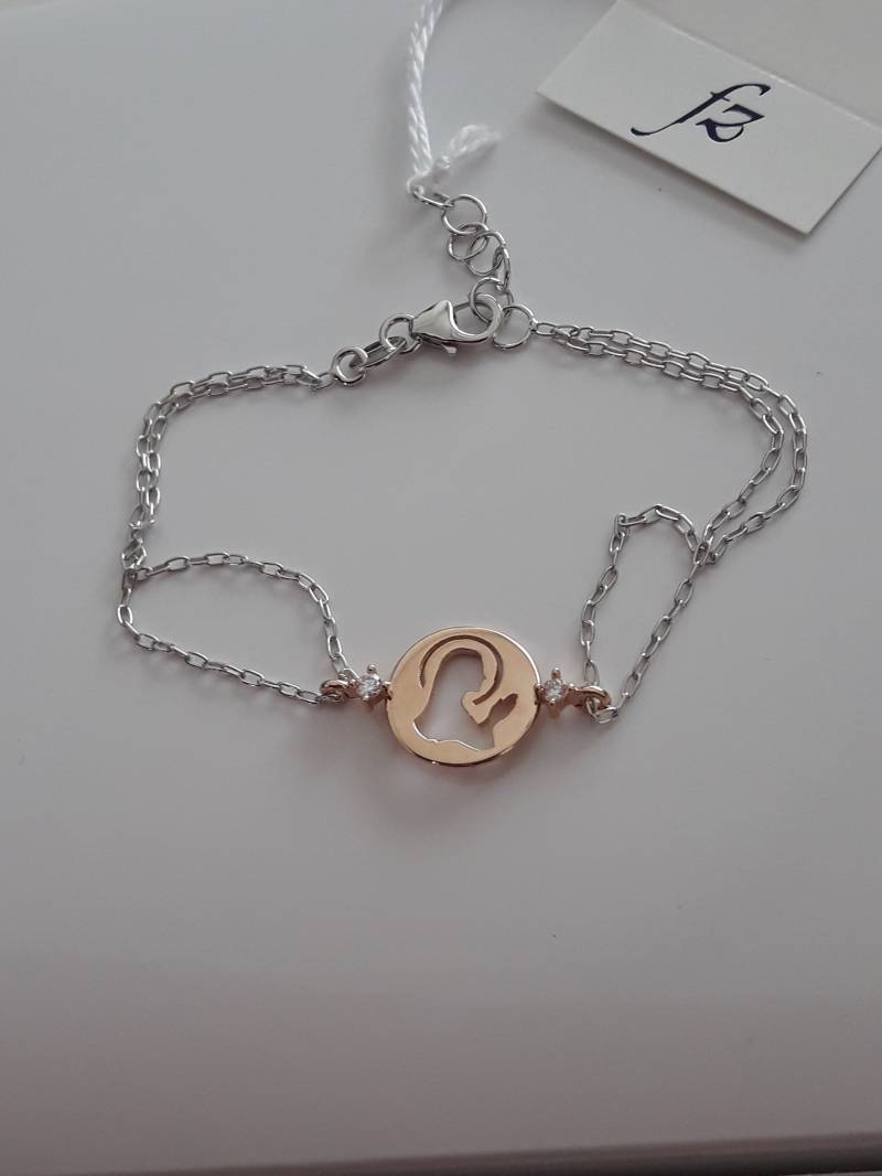 Rosa Und Weiße Gold Armband Mit Diamanten von AurumGioielli