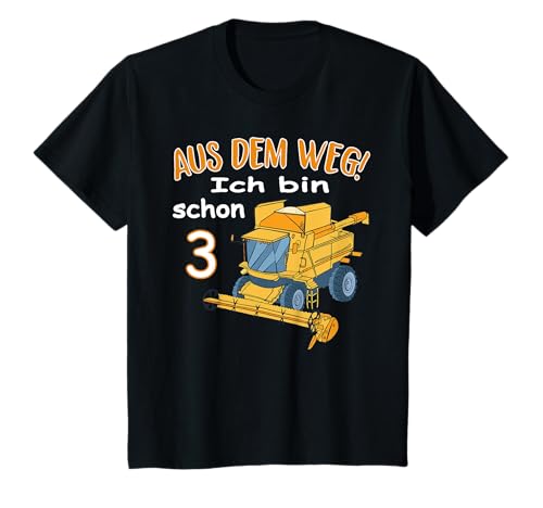 3. Geburtstag 3 Jahre Jungen Jahrgang Landwirt Mähdrescher T-Shirt von Aus dem weg ich bin 3 Kindergeburtstag Geschenk