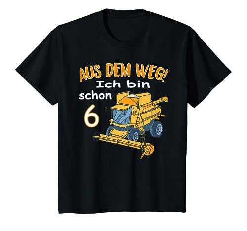 Kinder 6. Geburtstag 6 Jahre Jungen Jahrgang Landwirt Mähdrescher T-Shirt Kinder 6. Geburtstag 6 Jahre Jungen Jahrgang Landwirt Mähdrescher T-Shirt von Aus dem weg ich bin 6 Kindergeburtstag Geschenk