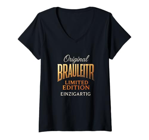 Damen Original Brauleiter - Bauleiter Bauleitung T-Shirt mit V-Ausschnitt Damen Original Brauleiter - Bauleiter Bauleitung T-Shirt mit V-Ausschnitt von Ausbildung Bau Lustiger Spruch Handwerker
