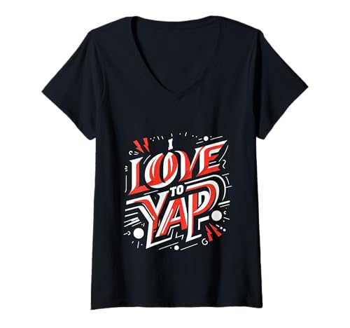 Damen I Love to Yap Talkative Extrovert Personality |- T-Shirt mit V-Ausschnitt Damen I Love to Yap Talkative Extrovert Personality |- T-Shirt mit V-Ausschnitt von Ausdrucksstarker, extrovertierter Kläffer