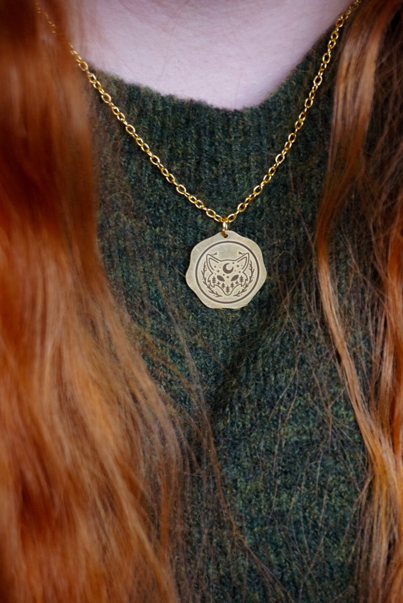 Necklace Fox & Moon - Gold/ Silver von AusgefuchstArt