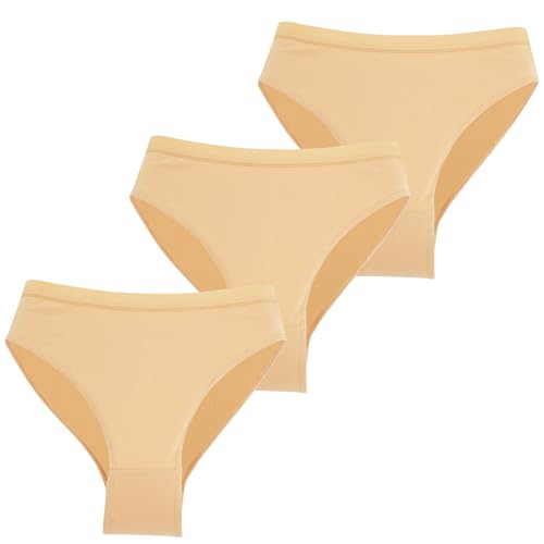 Ausing 3er-Pack nackte Tanzunterwäsche für Mädchen High Cut Ballett Tanz Slips Gymnastik Unterhose für Teenager Mädchen Leistung von Ausing