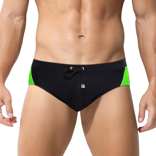 Ausing Badehose Badeslip Herren Slip Eng Kurz Schwimmhose Schnell Trocknend Classic Swimming Men Swim Briefs Strand Pool Wassersport M von Ausing