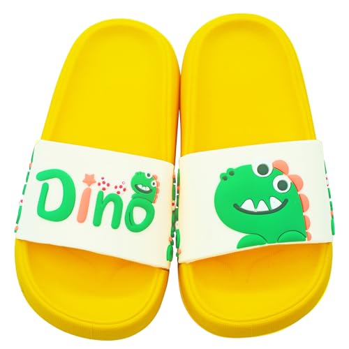 Ausing Badelatschen Kinder Sommer Hausschuhe Kinder Strand Sandalen Kinder Rutschfeste Duschschuhe Mädchen Gelb 35-36 von Ausing