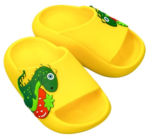 Ausing Badeschlappen Kinder Hausschuhe für Den Sommer Kinder Rutschfeste Badeschuhe Kinder Weiche Schlappen Mädchen Soft Gelb 26-27 von Ausing