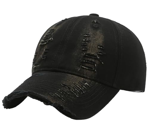 Ausing Herren Vintage Baseball Cap Distressed Schwarz von Ausing