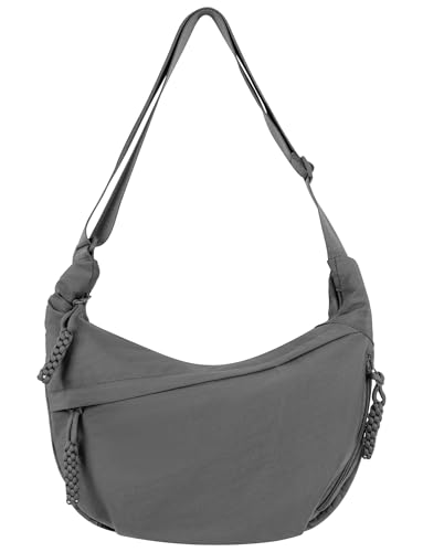 Ausing Crossbody Bag Halbmondtasche Umhängetasche Damen Multifunktional Arbeit Reisen Grau von Ausing