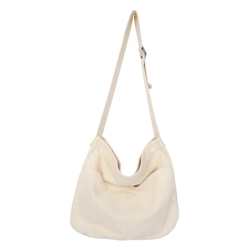 Ausing Damen Umhängetasche Damen Herren Groß Mehreren Fächern Schultertasche Shopper Tasche Damen Vintage Einkaufen Schule Weiß Ausing Damen Umhängetasche Damen Herren Groß Mehreren Fächern Schultertasche Shopper Tasche Damen Vintage Einkaufen Schule Weiß von Ausing