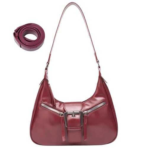 Ausing Damen Umhängetasche Y2K Handtasche Vintage Schultertasche Crossbody Bag Leicht Tragbar Multifunktionale Rot Ausing Damen Umhängetasche Y2K Handtasche Vintage Schultertasche Crossbody Bag Leicht Tragbar Multifunktionale Rot von Ausing