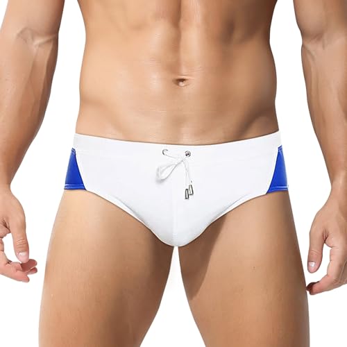 Ausing Herren Badehose Slip Eng Kurz Badeslip Badehosen für Männer Schwimmhose Wassersport Classic Swimming Swim Briefs XL von Ausing