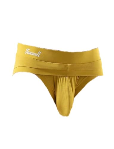 Ausing Herren-Hose Dreieckig Niedrige Leibhöhe Slip Unterwäsche Hüftbedeckend Männer Unterhose Gelb XL von Ausing