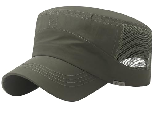 Ausing Military Cap Herren UV-Schutz Mütze Winddicht Atmungsaktive Outdoor Mütze Armeegrün von Ausing
