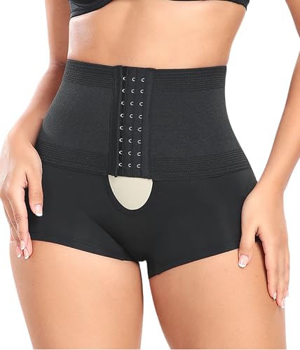 Ausing Shapewear Bauchweg Damen Miederhose Tanga Body Shaper Miederpants Hohe Taille Miederhose Höschen Shaping Damen Unterhose Shaper Schwarz S von Ausing