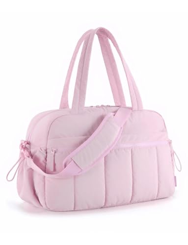 Ausing Sporttasche Damen Reisetasche Damen Faltbar Reise Tasche Gym Tasche Große Kapazität Mehrere Fächer Rosa von Ausing
