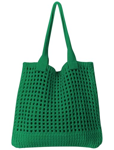 Ausing Strandtaschen Damen Gehäkelte Tragetasche Strandtasche Umhängetasche Strandurlaub Grün von Ausing