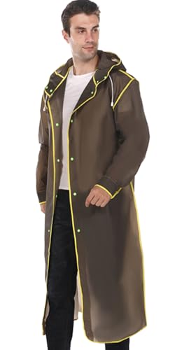 Ausing Wasserdichter Regenponcho Leichter Atmungsaktiver Regenjacke Outdoor Aktivitäten Faltbare Regenbekleidung, Grau XL von Ausing