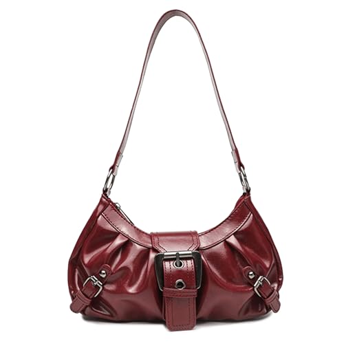 Ausing Y2K Stil Umhängetasche mit Reißverschluss Schultertasche Vintage Elegante Abendtasche Party Clutch Perfekt für Dates Rot von Ausing