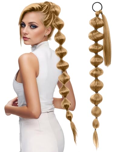 Braids Bubble Extensions Pferdeschwanz Verlängerung mit Haargummi für Damen, Elegantes Synthetisches 75cm Langes Haar von Ausing