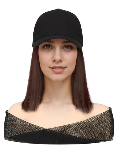 Dunkelbraun Natürlich aussehend Kurzes gerades Synthetische Perücken für Frauen Mädchen Partys 26cm von Ausing