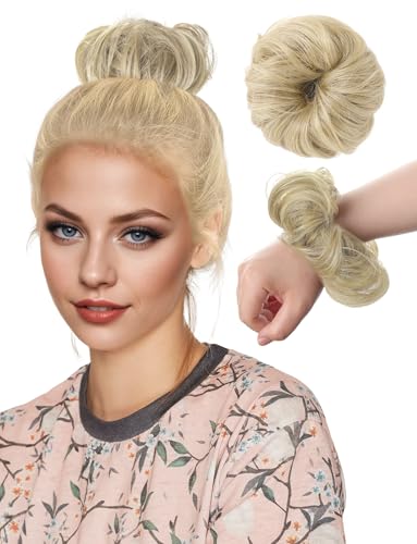 Haargummi mit Haaren Gewellt Haarteil Extensions Pferdeschwanz Damen Mädchen Scrunchie Haarband von Ausing
