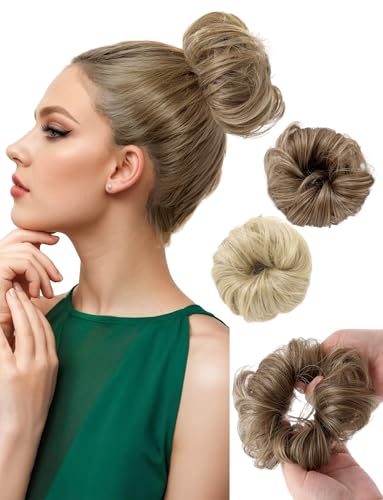 Haarteil Extensions 2 Set Haarschmuck Haargummi Scrunchie mit Haaren Damen von Ausing
