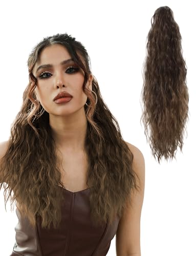 Lang Pferdeschwanz Haarteil,Pferdeschwanz Wolliger Synthetik Zopf 63cm Synthetische Haarverlängerung mit Claw Clip für Damen von Ausing