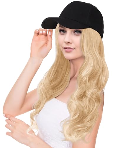Perücke Extensions mit Cap Lang Synthetische wellen Haare für Damen demontierbar Haarverlängerung jeden Tag von Ausing