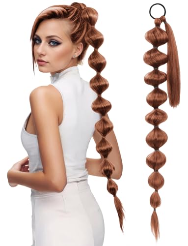 Ponytailerweiterung Pferdeschwanz Synthetisches Bubble Haarteil mit Haargummi Extension 75cm für Frauen Ponytailerweiterung Pferdeschwanz Synthetisches Bubble Haarteil mit Haargummi Extension 75cm für Frauen von Ausing
