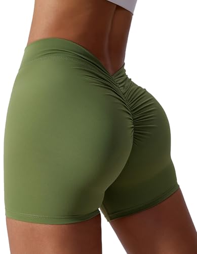 Workout Biker Booty Shorts für Frauen Butt Lifting Scrunch High Waist Gym Fitness Shorts Seamless Cycling Active Leggings Shorts von Ausing