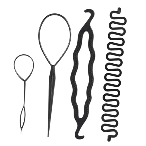 4PCS Haar Brötchen Maker Flechten Styling Disk Werkzeuge Zubehör mit Kamm, für Hochzeit, Termin oder Party (Nr. 1 4PCS) von Ausla