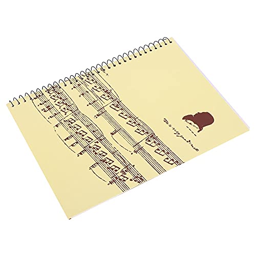 50 Seiten Musik Notation Notizbuch, Notenheft zur Notation von Musikstücken für Songwriter und Amateure, Notenblock A4 Musikinstrumentenzubehör (gelbes Musikpartiturmuster) von Ausla