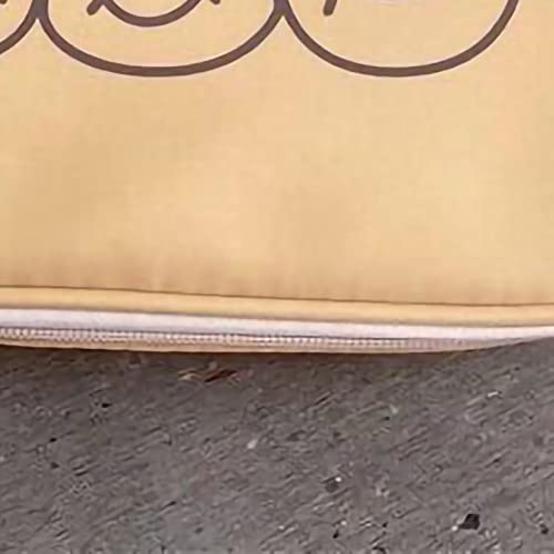 Ausla Bear Cosmetic Bag, Canvas-Toilettenorganisator mit Multipockets, Süßer Make-up-Beutel für Mädchen und Frauen Reisen (Gelber Threee Smile Bear) von Ausla