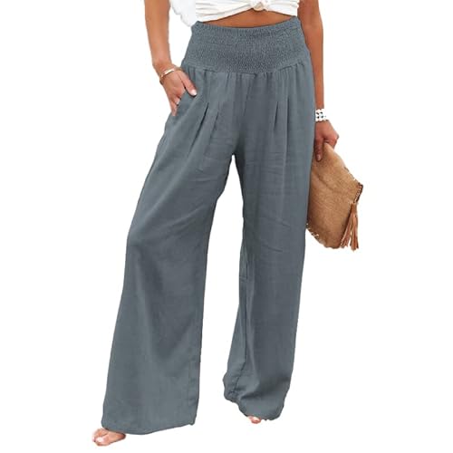 Ausla Damen Culotte Hosen Elastisch High Waisted Haremshose Lang yogahose Weite Freizeithosen (L) von Ausla