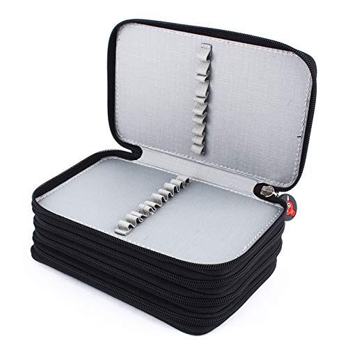 Ausla Federmappe Groß Federmäppchen mit Großem Fassungsvermögen, aus Tragbarem Oxford, mit Speziellem Tragegriff, 4-lagigem Reißverschlussdesign, 72 Einstecklöchern Im Inneren, für von Ausla