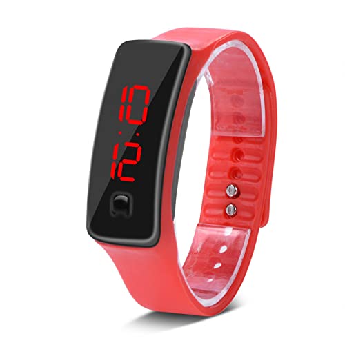 Ausla LED-Armbanduhr für Kinder, Digitale Sportuhr mit Silikonarmband Outdoor-Sportuhr für Jungen und Mädchen(Rot) von Ausla