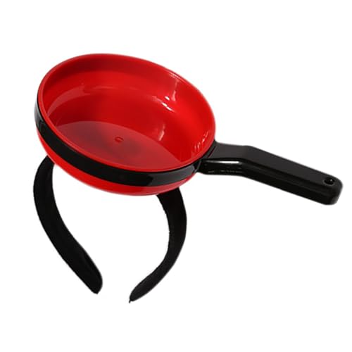 Ausla Lustiges Pfannen-Kopfband, 21,5 Cm Kunststoff-Mode-Kopfband Niedliche Pfannenform Hochsimulation Damen-Kopfschmuck für Gesichtswäsche Make-up (Rot) von Ausla