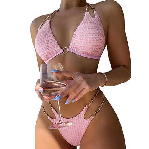 Zweiteiliger Ring-Badeanzug, Damen-Krawattenring, Bikini-Ring, Verbundener Ketten-Bikini (S) von Ausla