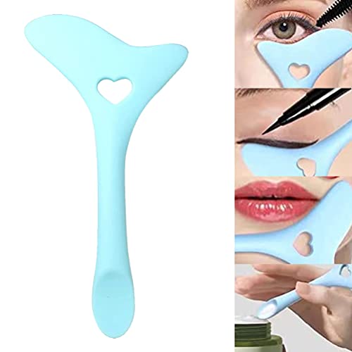 Eyeliner Schablonen Flügelspitzen, Silikon Eyeliner Hilfe Wiederverwendbare Multifunktionale Silikon Eyeliner Schablone Make-Up-Werkzeug für Anfänger Hilfsmittel (BLUE) von Ausla