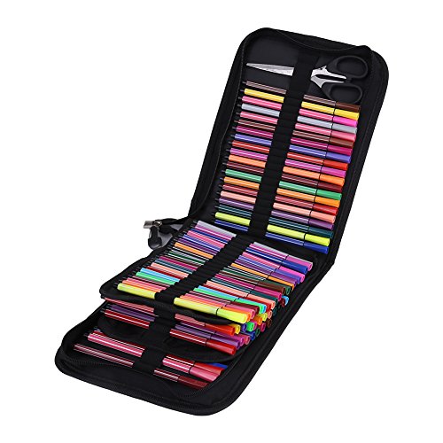 Ausla Große Federmäppchen, Mäppchen 120 Slots Mäppchen Portable Federmappe Organizer für Bleistifte, Büro Briefpapier Tasche für Bleistifte oder Aquarellstifte, 60 x 18 cm von Ausla