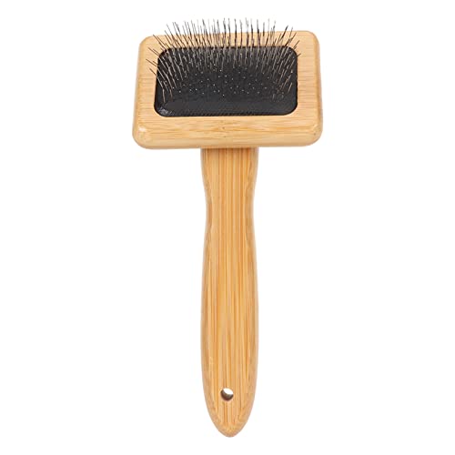 Macrame Slicker Combe, Bambushaarkamm Com Com Cam Com Com Cam Comb Slicker Pinsel, Haushaltswerkzeug mit -Kissen, Fein Poliert und Leicht zu Reinigen, Geeignet für die Meisten von Ausla