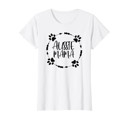 Aussie T-Shirt Australian Shepherd Mama Pfote Hunde Geschenk T-Shirt von Aussie und Australian Shepherd Shirts u Geschenke