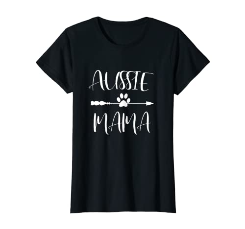 Aussie T-Shirt Mama Australian Shepherd Pfote Geschenk T-Shirt von Aussie und Australian Shepherd Shirts u Geschenke